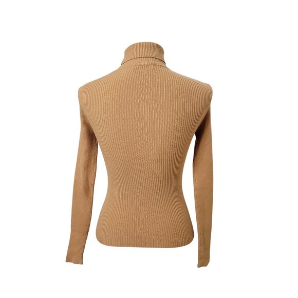 Active USA Size S Camel Color Viscose Ribbed Turtleneck, Exc. Used Condition - Picture 3 of 10